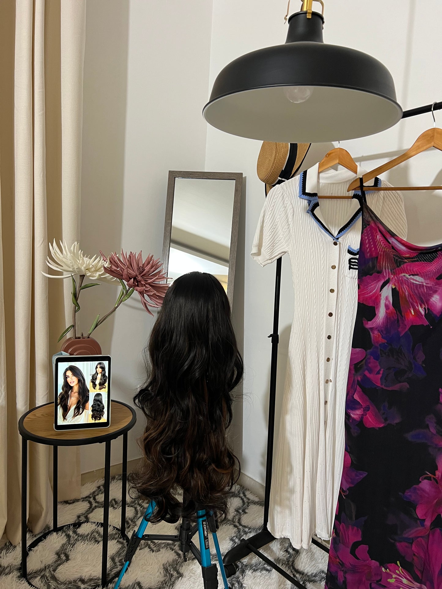 Long Curly Hair With Bangs