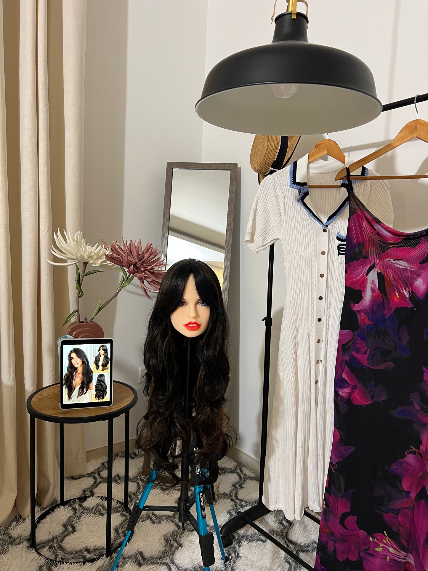 Long Curly Hair With Bangs