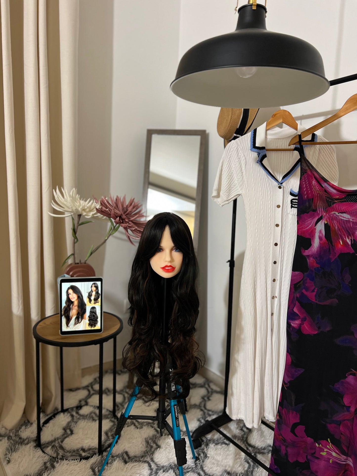 Long Curly Hair With Bangs