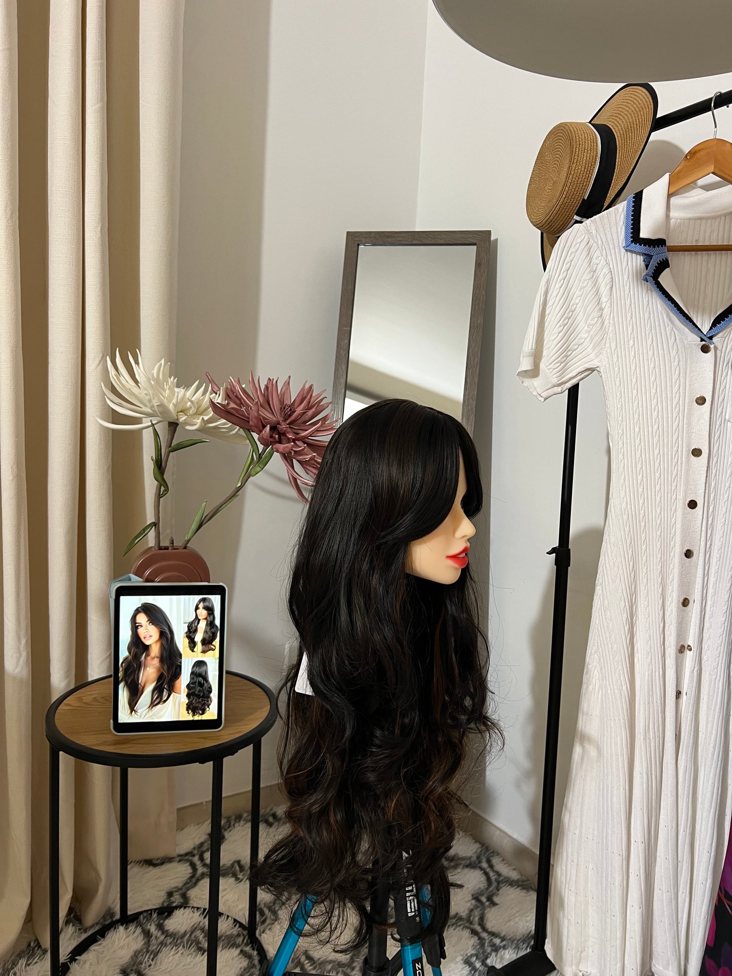 Long Curly Hair With Bangs