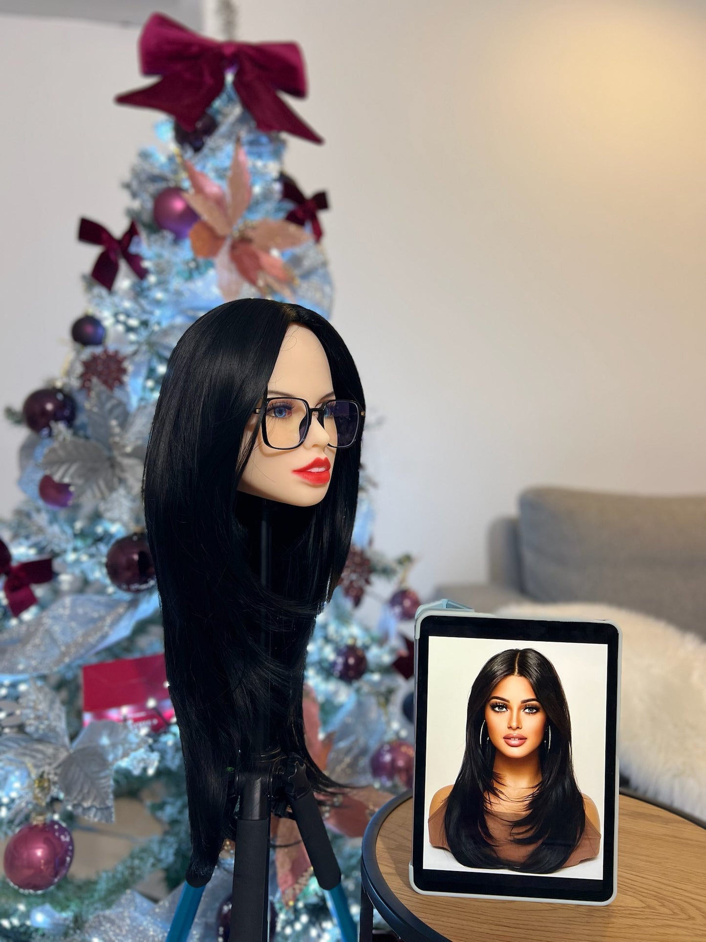 Natural Black Long Straight Hair Layered Wig