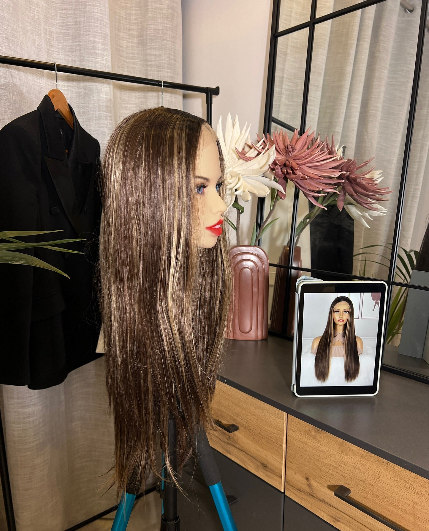 T-Part Lace Long Straight Synthetic Wig