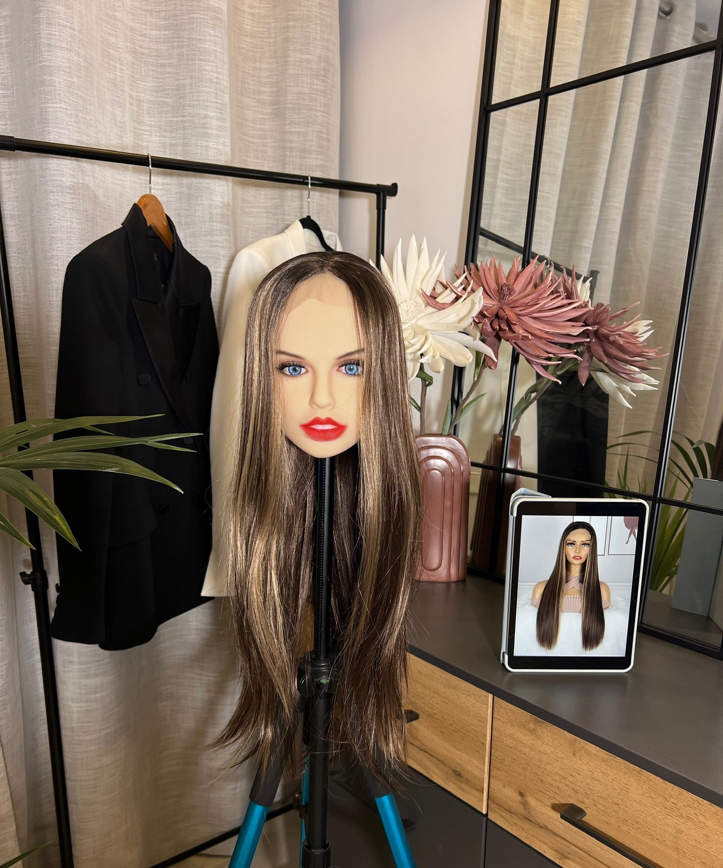 T-Part Lace Long Straight Synthetic Wig