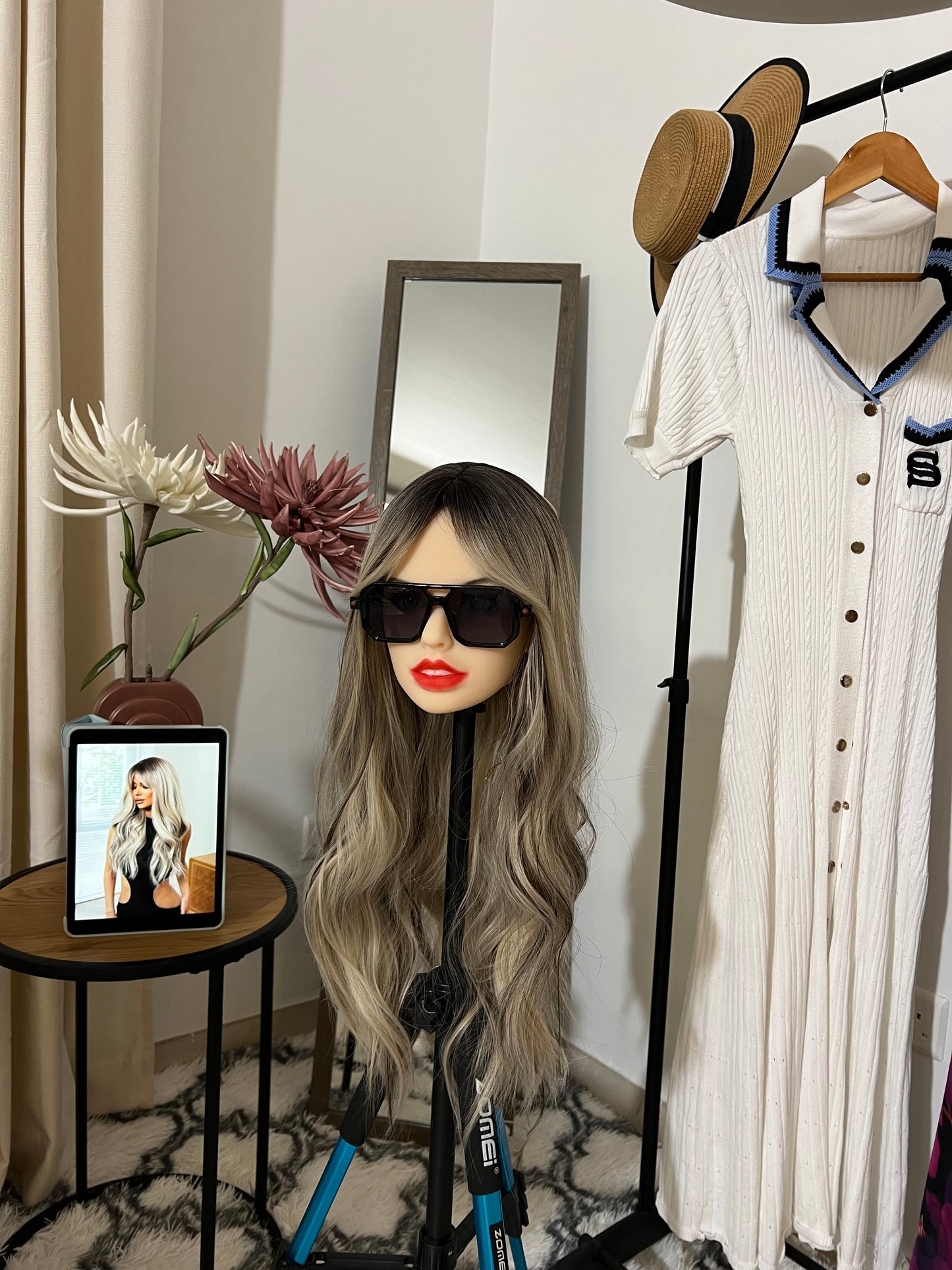 Big Wavy Ombre Gray Gradient Synthetic Wig