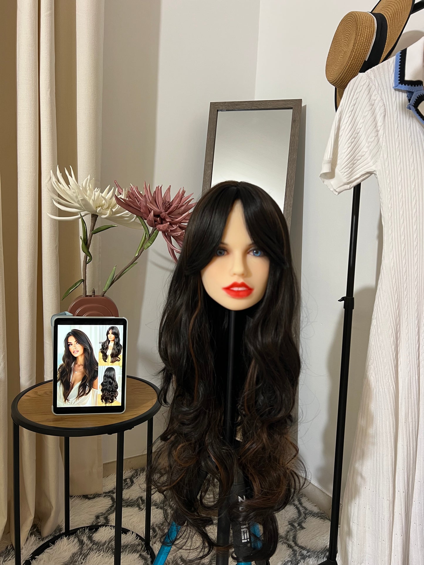 Long Curly Hair With Bangs