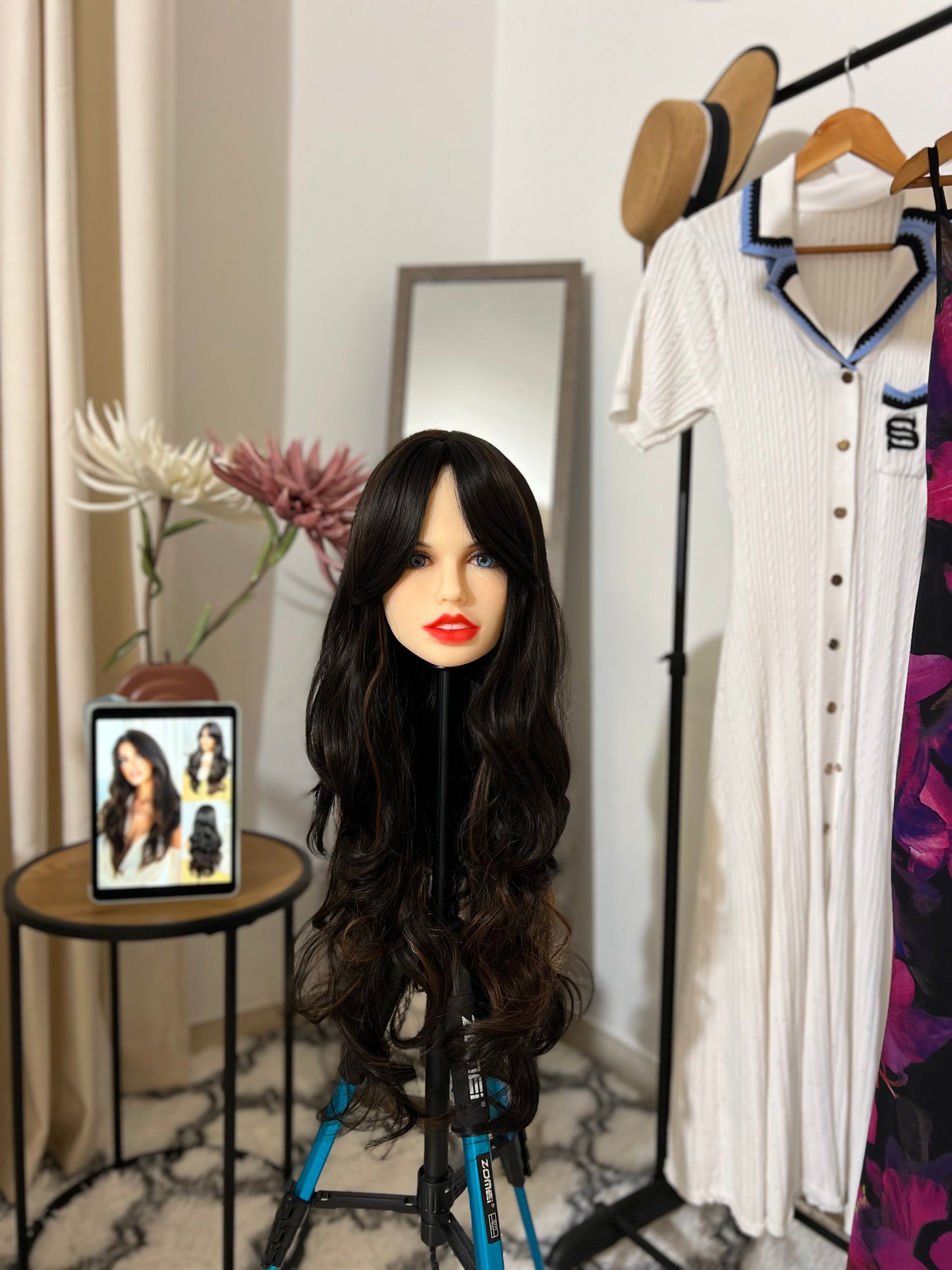 Long Curly Hair With Bangs