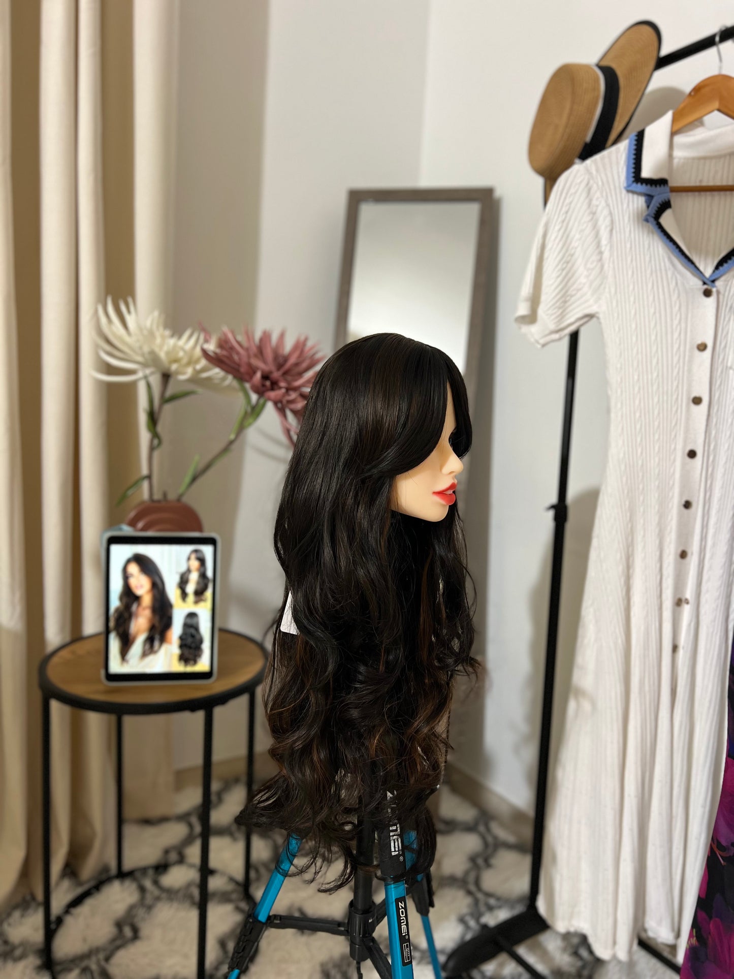 Long Curly Hair With Bangs