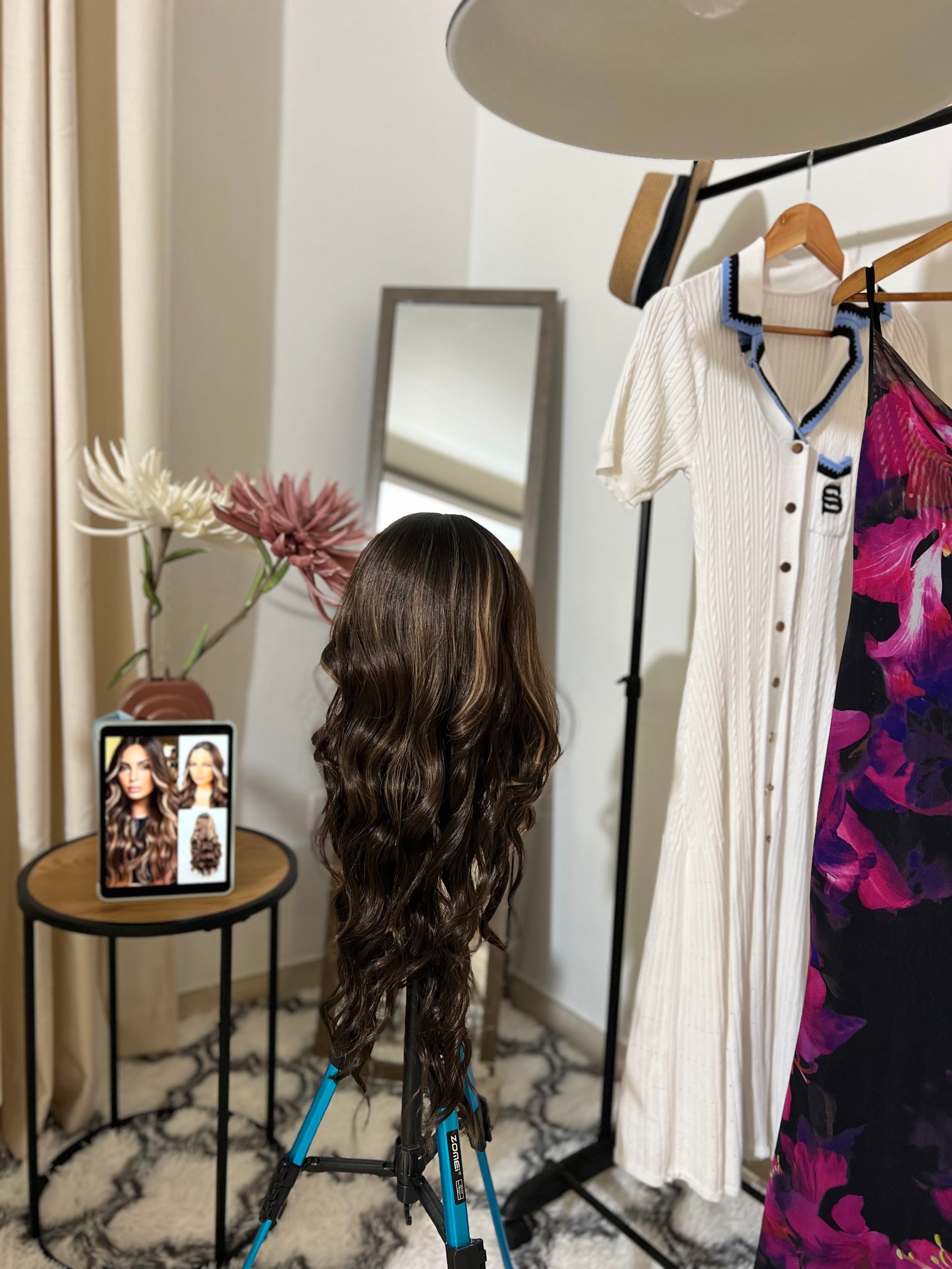 Natural Sexy Long Wavy Brown Highlighted Blonde Wig