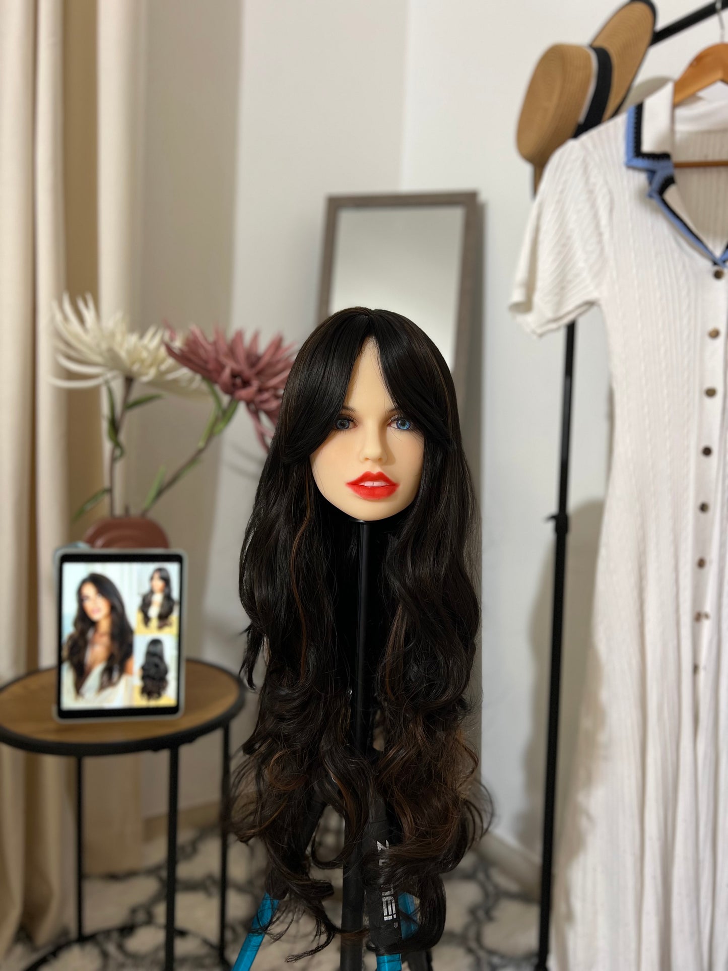 Long Curly Hair With Bangs