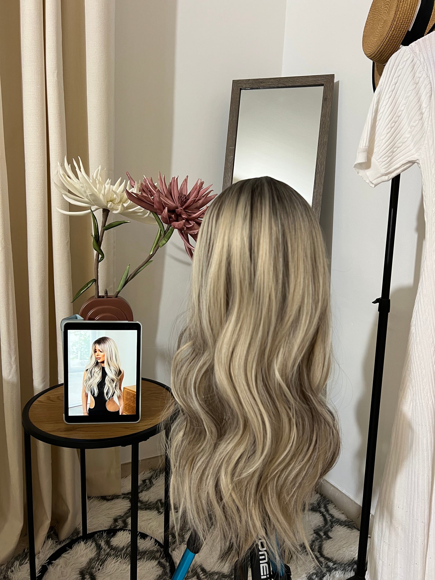 Big Wavy Ombre Gray Gradient Synthetic Wig